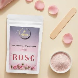 Glivia Rose Brazilian Wax Powder for Women | Face Hair Remover for Women | Upper Lip Remover | Facial Hair Removal | Bikini Wax Powder | Painless Body Bikini Waxing at Home | 100g